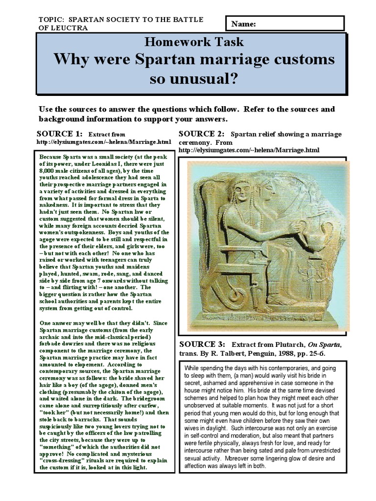 Spartan Marriage Customs Explained | PDF | Sparta | Marriage