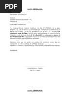 Carta de Renuncia Voluntaria