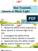 Q3 Sci That Transmit, Absorb or Block Light