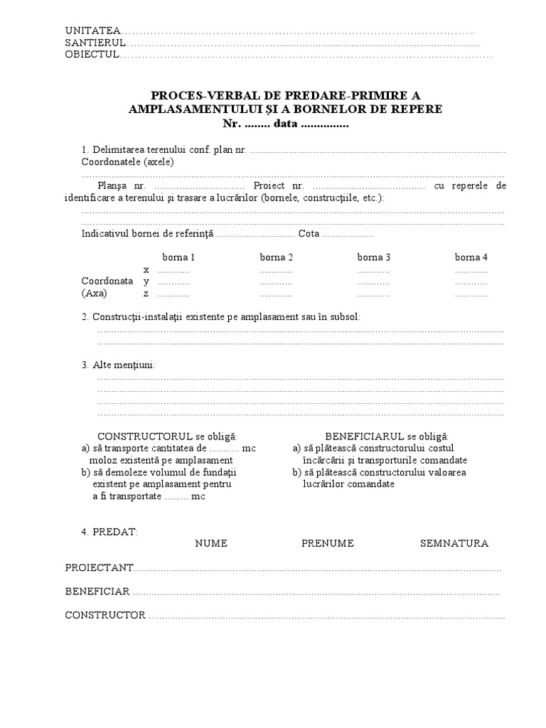 Predare-Primire Amplasament | PDF