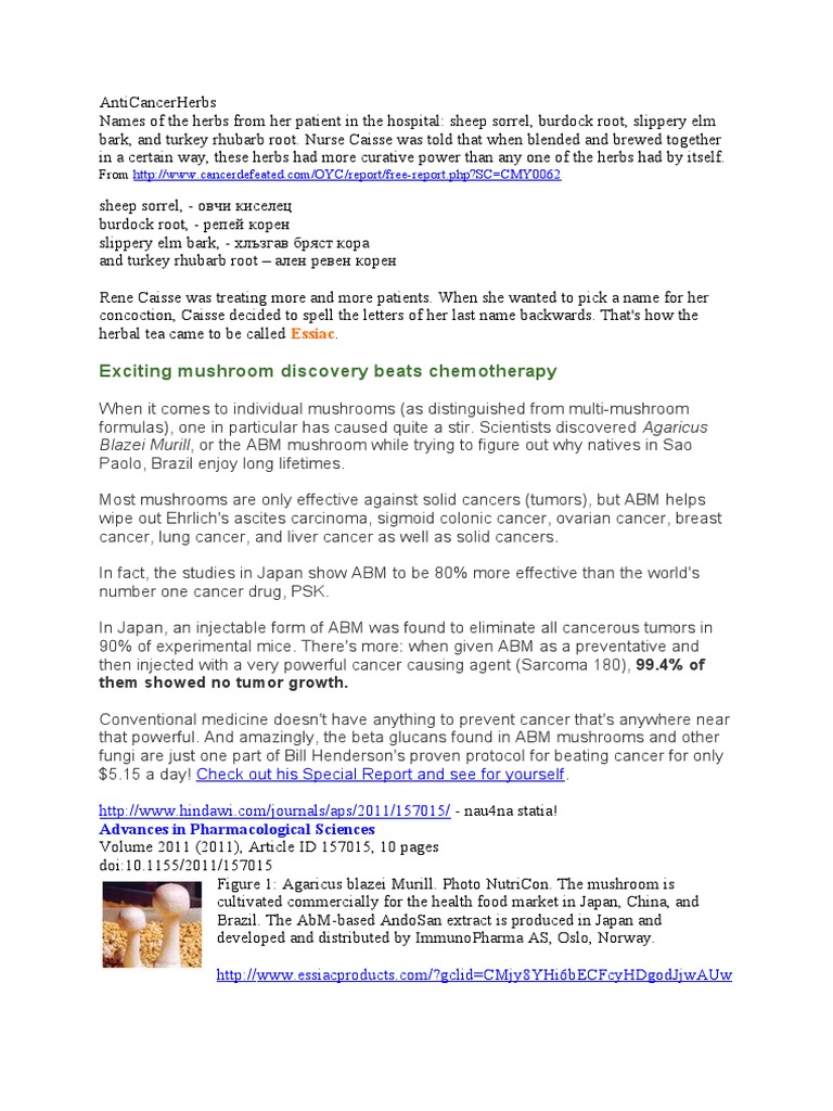 Anti Cancer Herbs PDF Cancer Chemotherapy