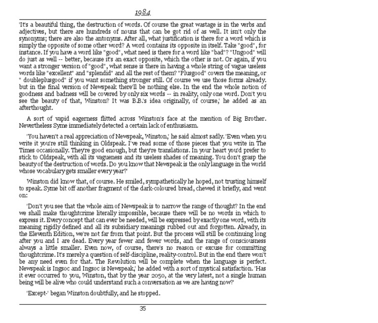 Orwell 1984 PDF Grammar Languages