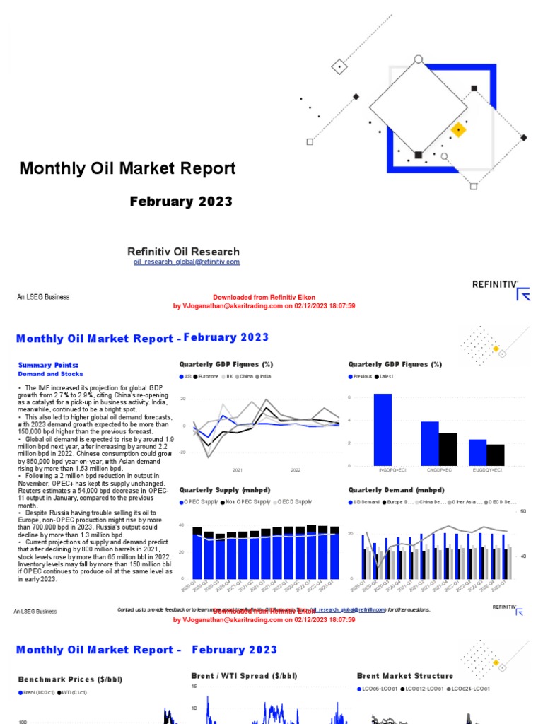 OPEC Monthly Oil Market Report - Feb 2023 | PDF | Opec | West Texas ...