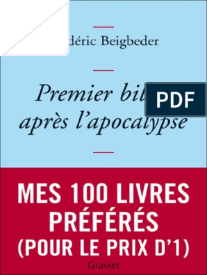 Premier Bilan Apres L'apocalyse - Frederic Beigbeder, PDF