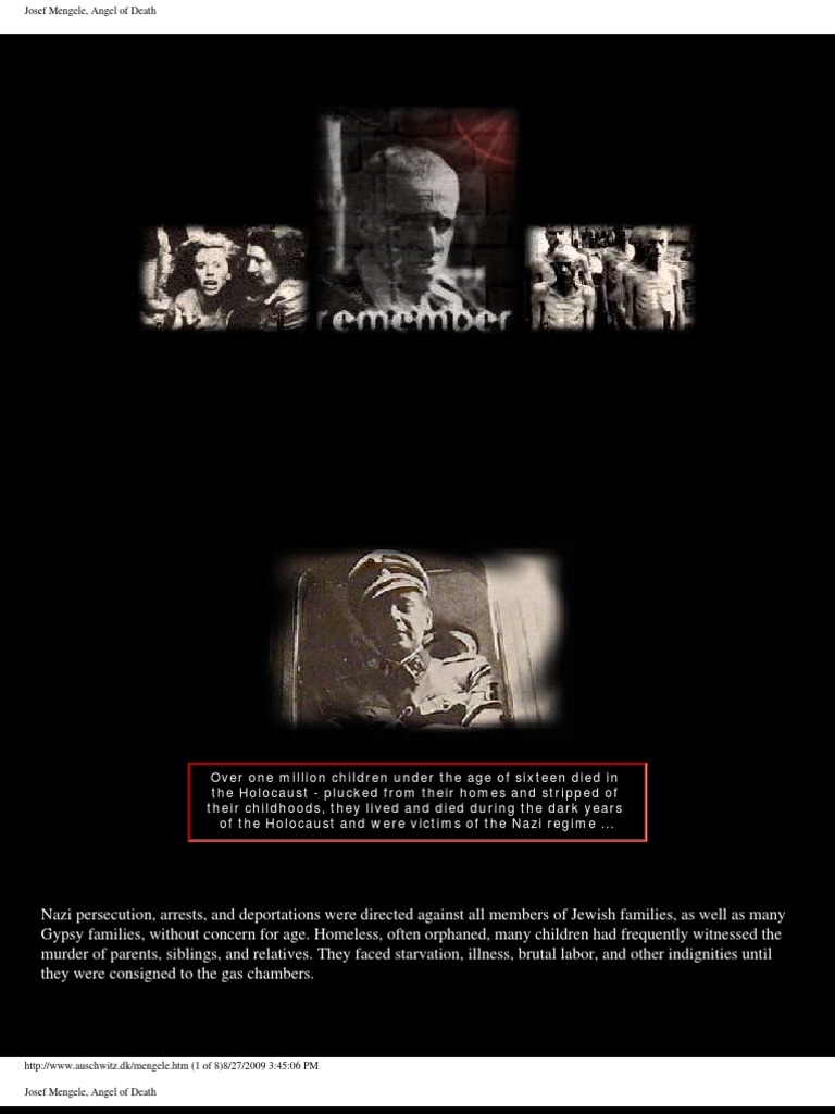Josef Mengele, Angel of Death | PDF | Auschwitz Concentration Camp