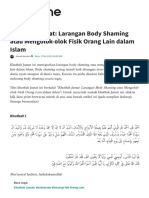 Khutbah Jumat - Larangan Body Shaming Atau Mengolok-Olok Fisik Orang Lain Dalam Islam - NU Online