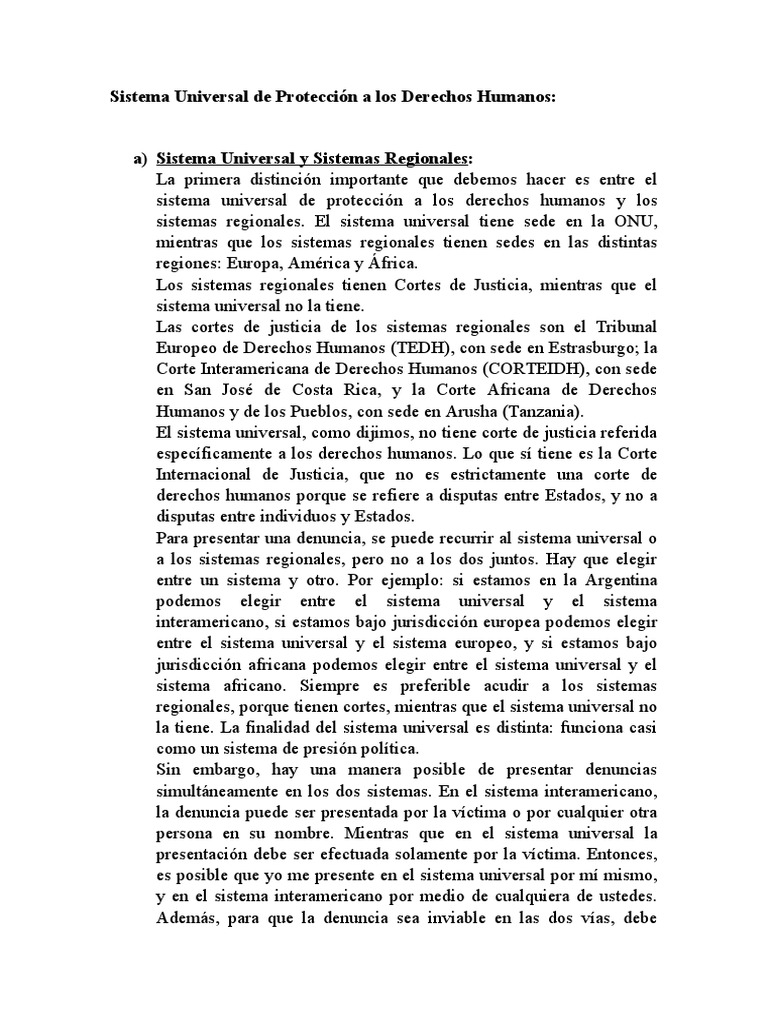 Sistemas de Protección de Derechos Humanos | PDF | Naciones Unidas ...