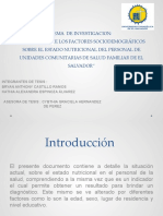 Fact Sociodemográficos y Estado Nutricional, Profesionales de Salud en El Salvador