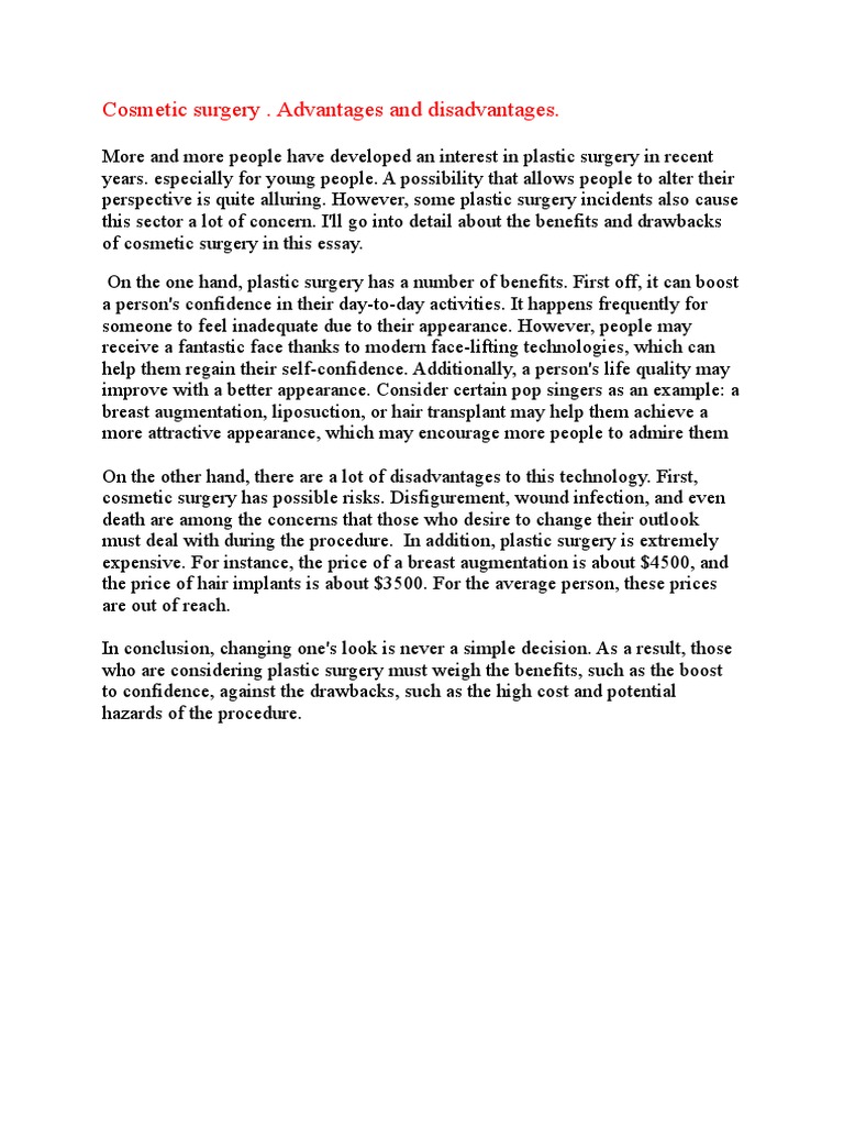 Cosmetic Surgery Pdf