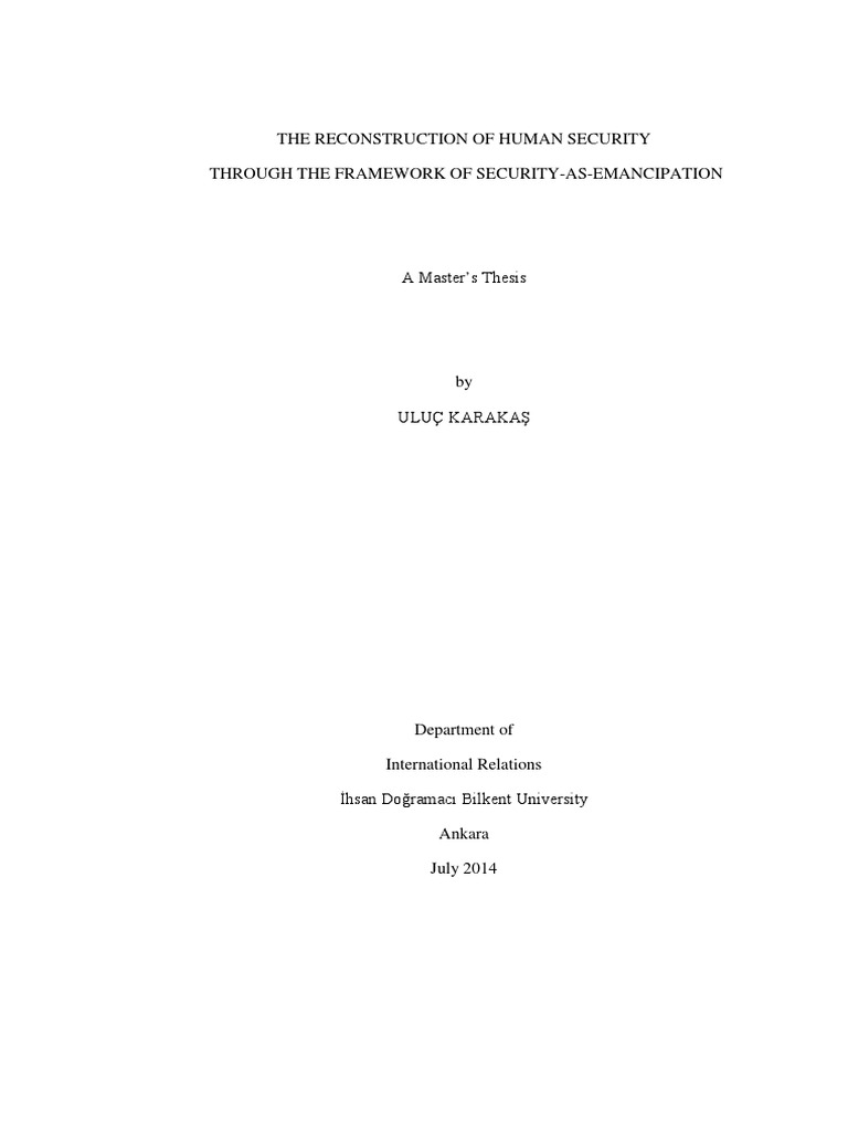 The Reconstruction of Human Security Through The Framework of Security