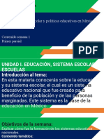 Sistema Escolar y Politicas Educativas en Mexico 4º LPS