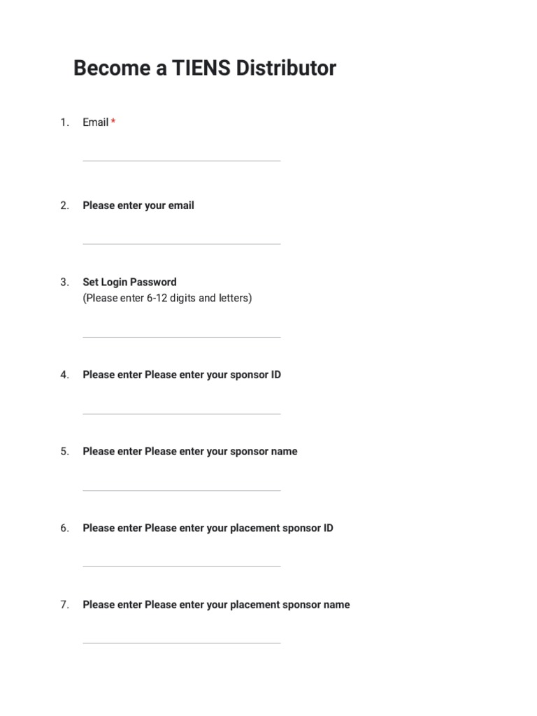 A TIENS Distributor PDF