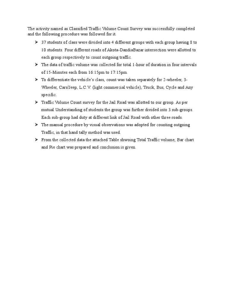 Traffic Survey Procedure Pdf