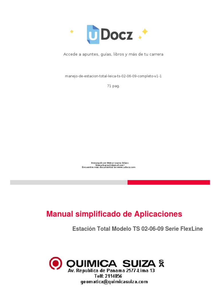 Manual de Estación Total TS 02-06-09 | PDF