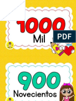 Carteles de Los Numeros de 100 en 100 Hasta 1000