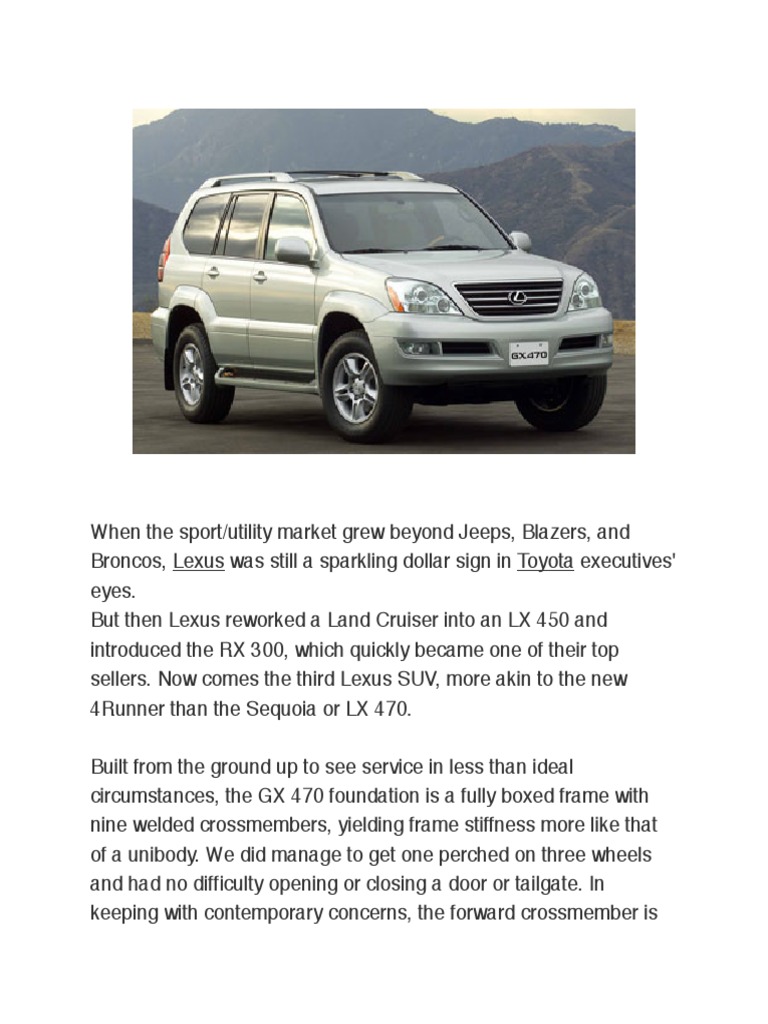 2003 Lexus gx470 | PDF | Lexus | Product Introductions