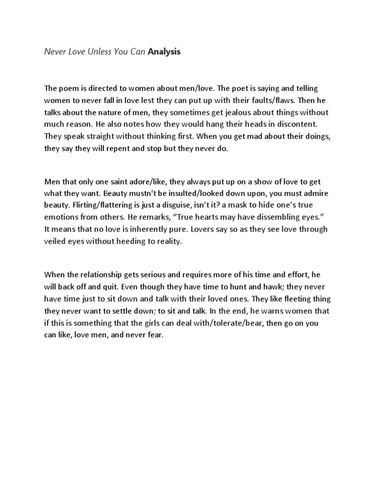 Never Love Unless You Can Analysis PDF(01)