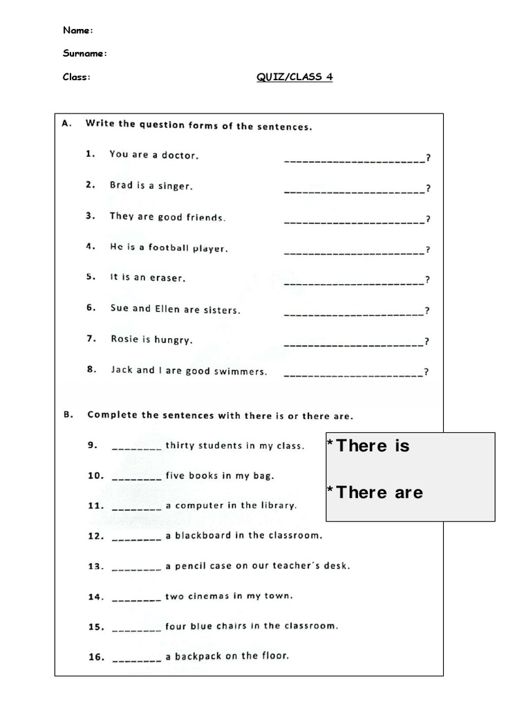 quiz class 4 no 14 PDF
