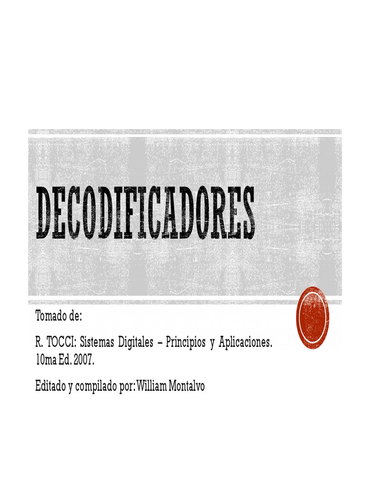 Tipos y Funciones de Decodificadores | PDF | Puerta lógica | Ingenieria ...