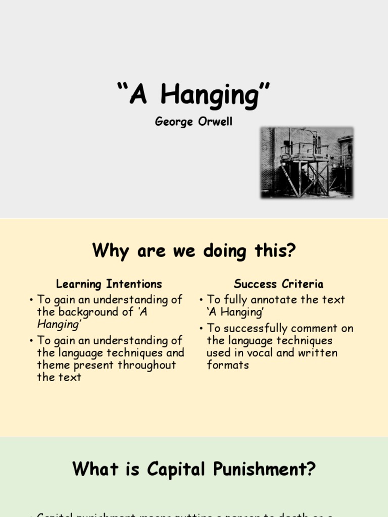Orwell's Reflection on Capital Punishment | PDF | Capital Punishment ...