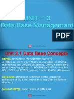 Unit - 3 Unit - 3 Data Base Managemant Data Base Managemant