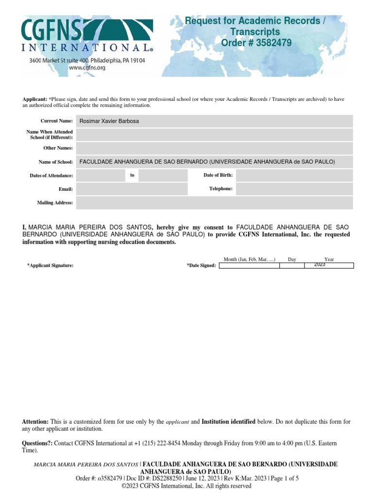 Request for Nursing Academic Records | PDF | Nursing | Medicine
