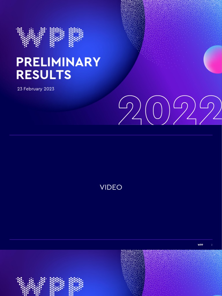 WPP 2022 Preliminary Results Presentation PDF Risk Goodwill