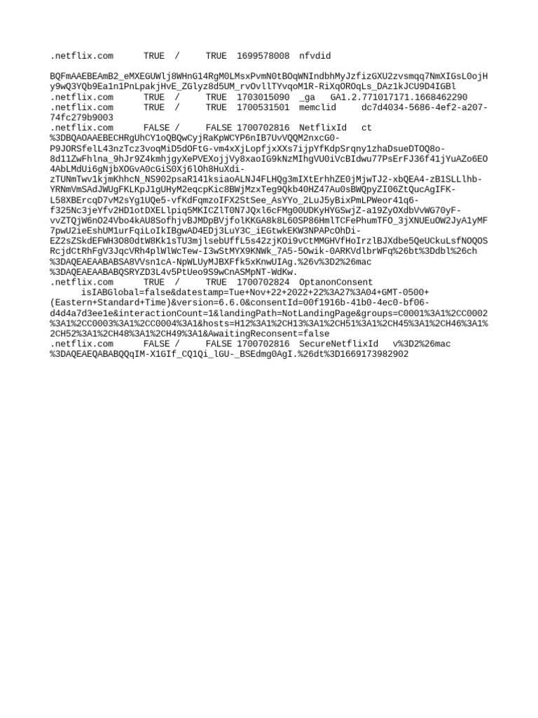 Netflix Cookie Data Overview | PDF