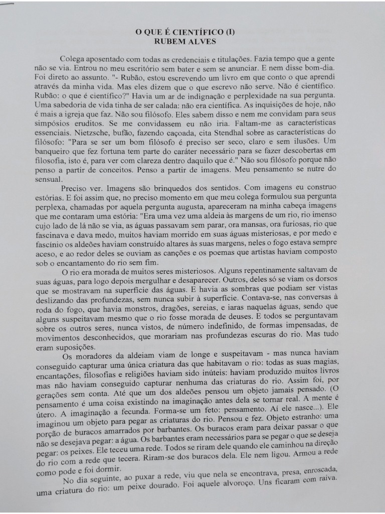 Rubem Alves O Que É Científico
