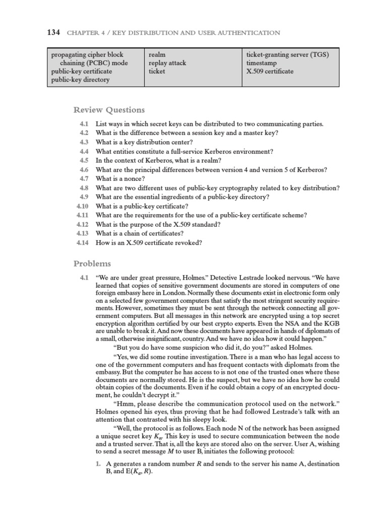 Key Distribution and Authentication Explained | PDF | Public Key ...