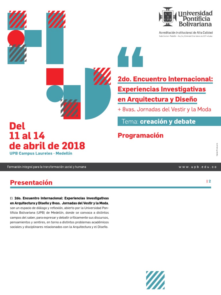 Encuentro Internacional de Arquitectura y Diseño | PDF