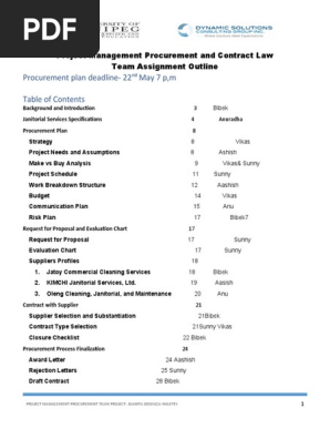 Project Management Procurement Team Assignment Outline (4) (1)