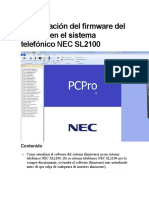Actualización Del Firmware Del Sistema en El Sistema Telefónico NEC SL2100
