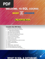 Complete SQL Tutorial in Hindi by Rishabh Mishra (Basic To Advance)