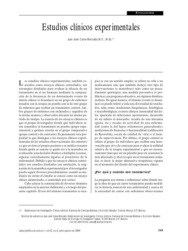 Estudios Clinicos Experiment Ales | PDF