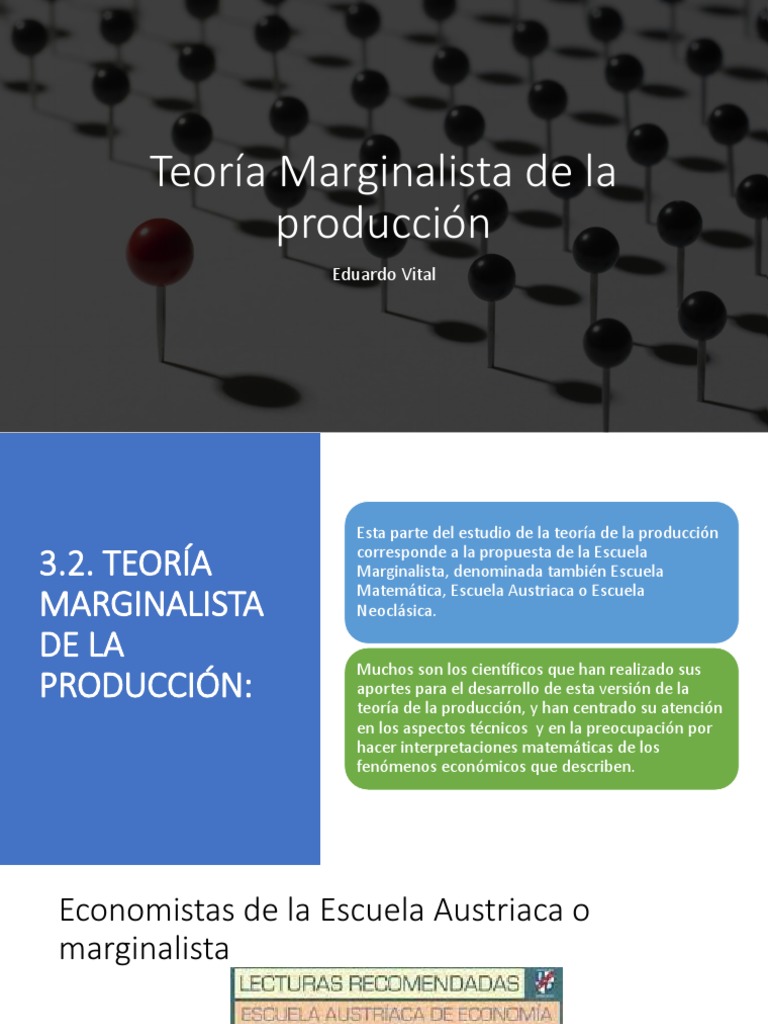 Teoria Marginalista de La Produccion PDF Capital (economía