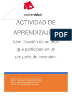 Identificacion de Actores Que Participan en Un Proyecto de Inversion