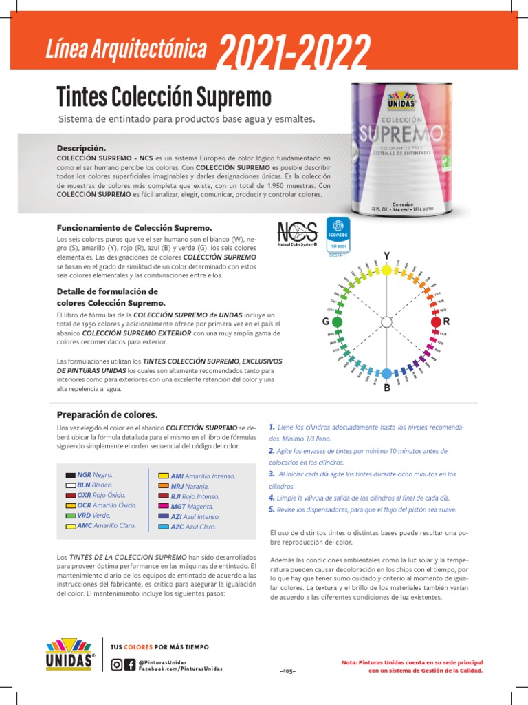Tintes Coleccion Supremo | PDF | Color | Amarillo