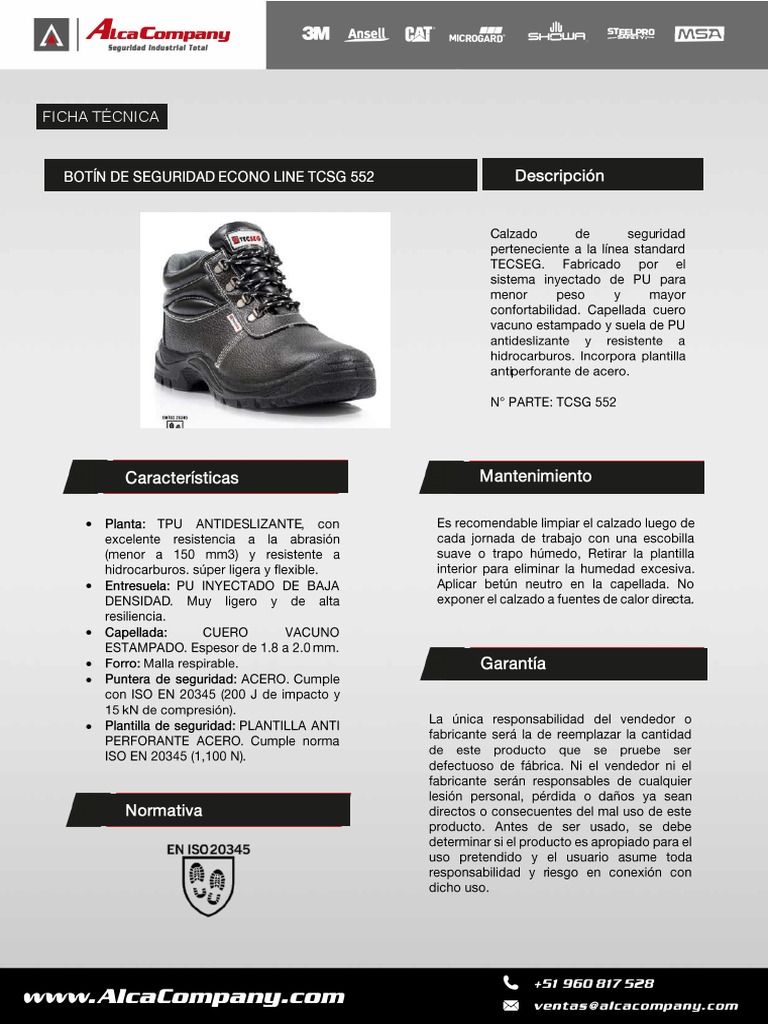 Botin ECOLINE TCSG 552 TECSEG | PDF