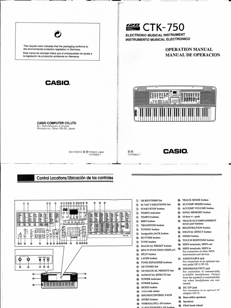 Casio CTK 750 | PDF