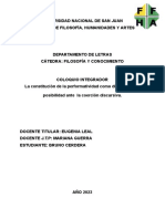 La Constitución de La Performatividad Como Discurso de La Posibilidad Ante La Coerción Discursiva.