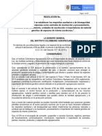 Resolución 20033 de 2016 Instituto Colombiano Agropecuario ICA.