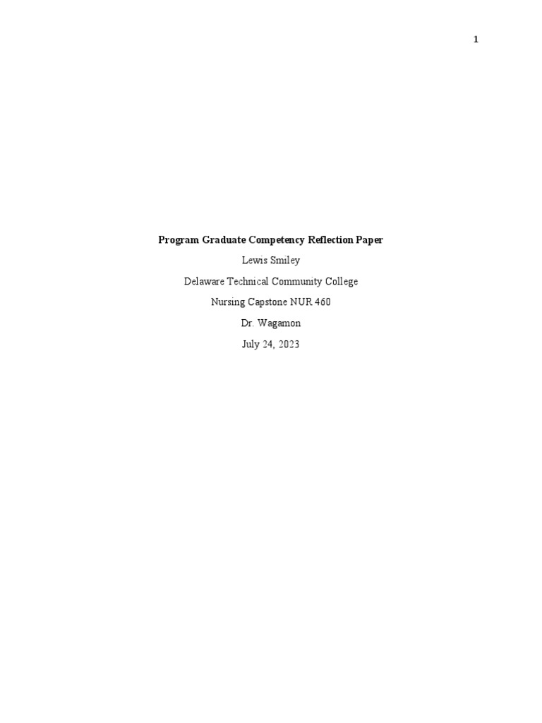 RN to BSN Program Competency Reflection | PDF | Nursing | Medicaid