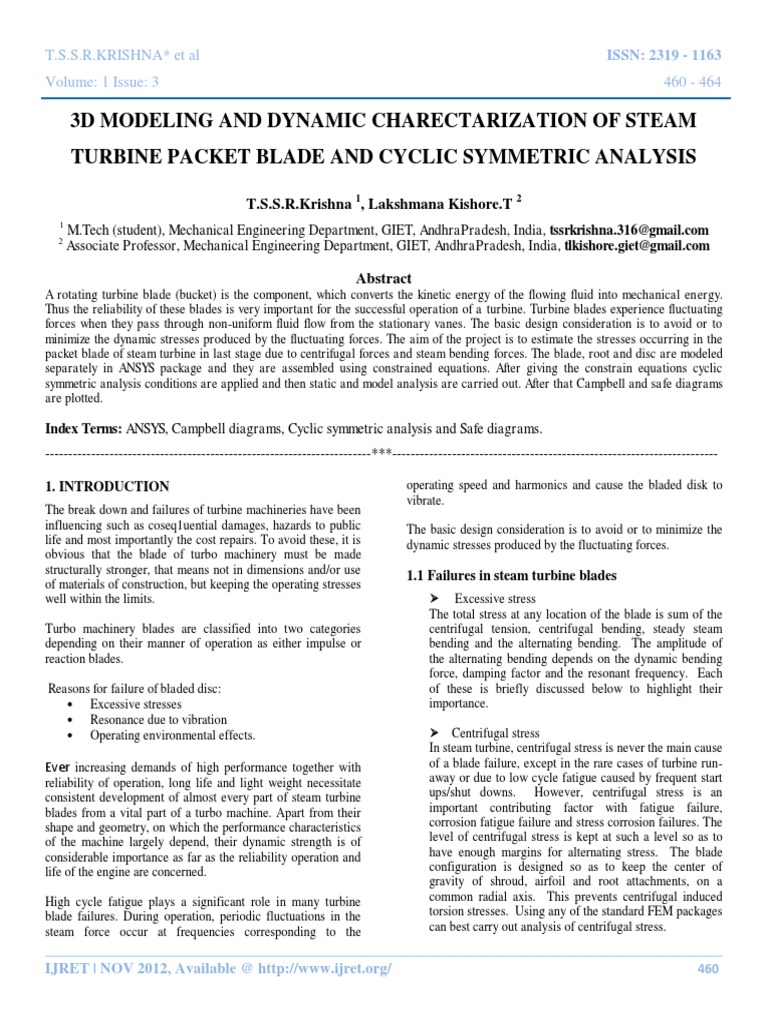 3D Modeling of Steam Turbine Blades | PDF | Turbine | Stress (Mechanics)