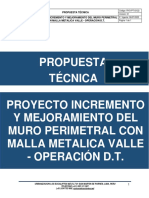 Proyecto Incremento y Mejoramiento Del Muro Perimetral Con Malla Metalica Valle - Operación D.T.