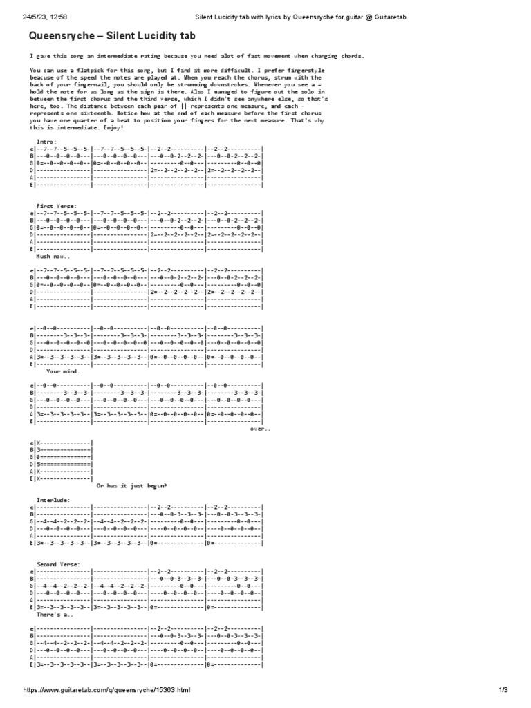 silent-lucidity-tab-with-lyrics-by-queensryche-for-guitar-at-guitaretab