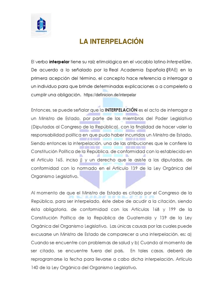 La Interpelación | PDF
