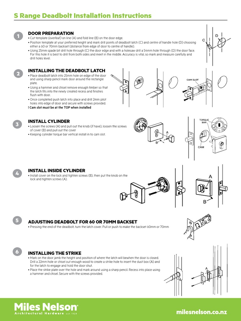 SRangeDeadboltInstallInstructionsPassage PDF