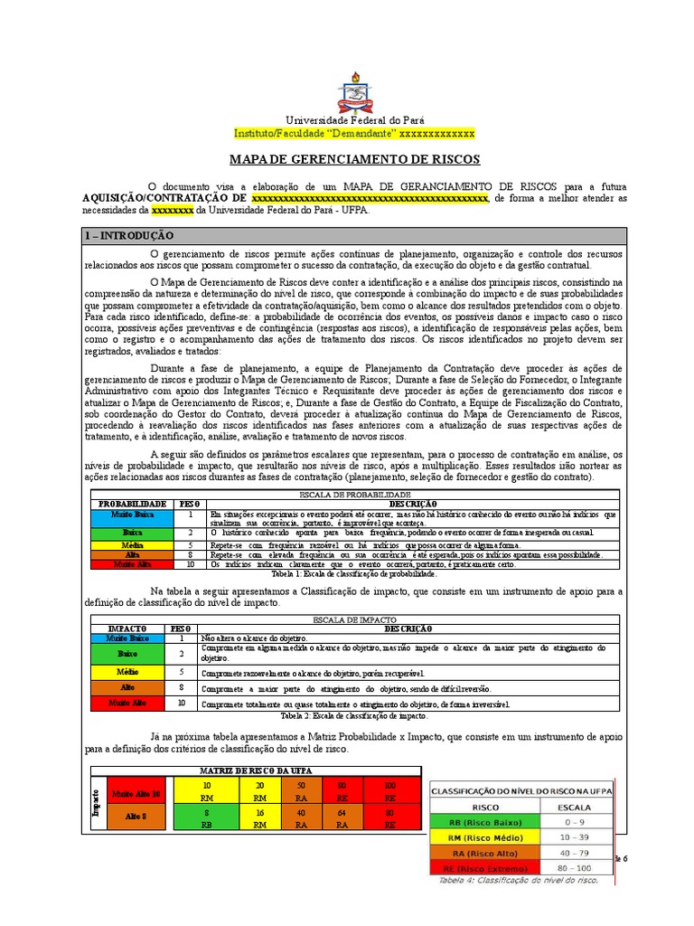 2023 Template Mapa de Risco | PDF | Risco | Avaliação de risco