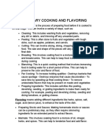 Preliminary Cooking and Flavoring